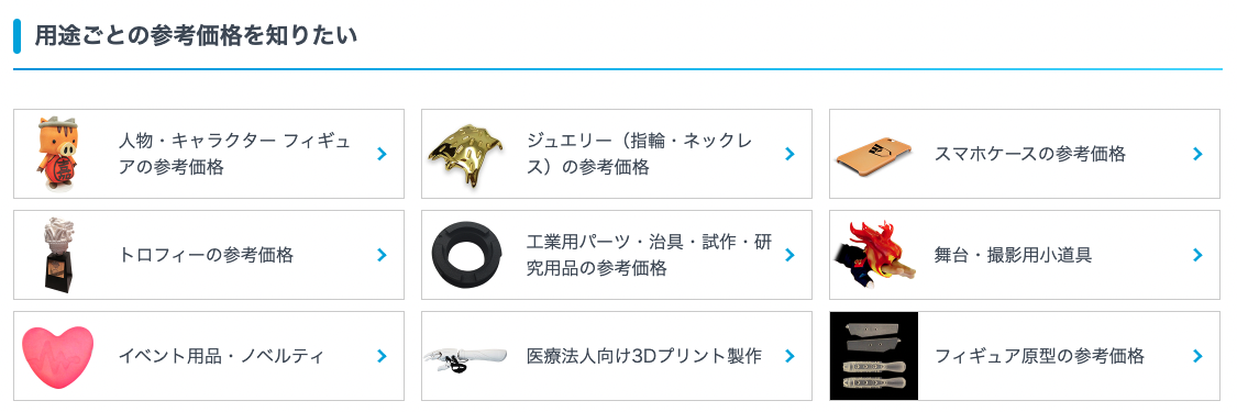 "用途"による価格の違い