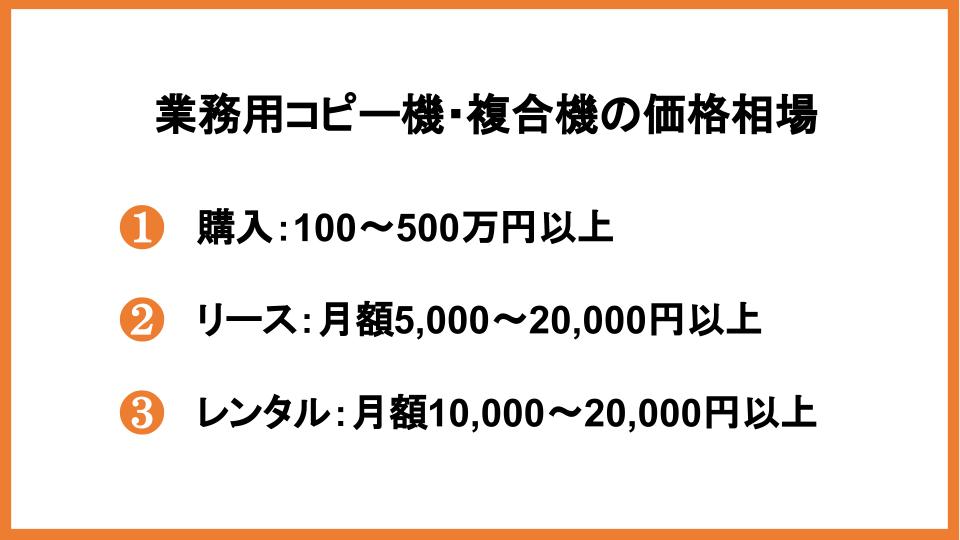 業務用コピー機・複合機の価格相場