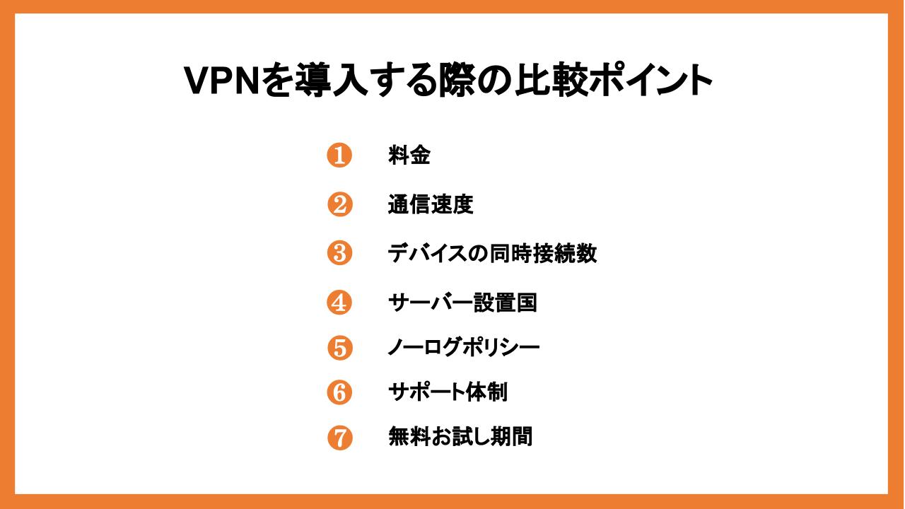 VPNを導入する際の比較ポイント