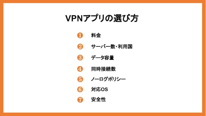 VPNアプリの選び方