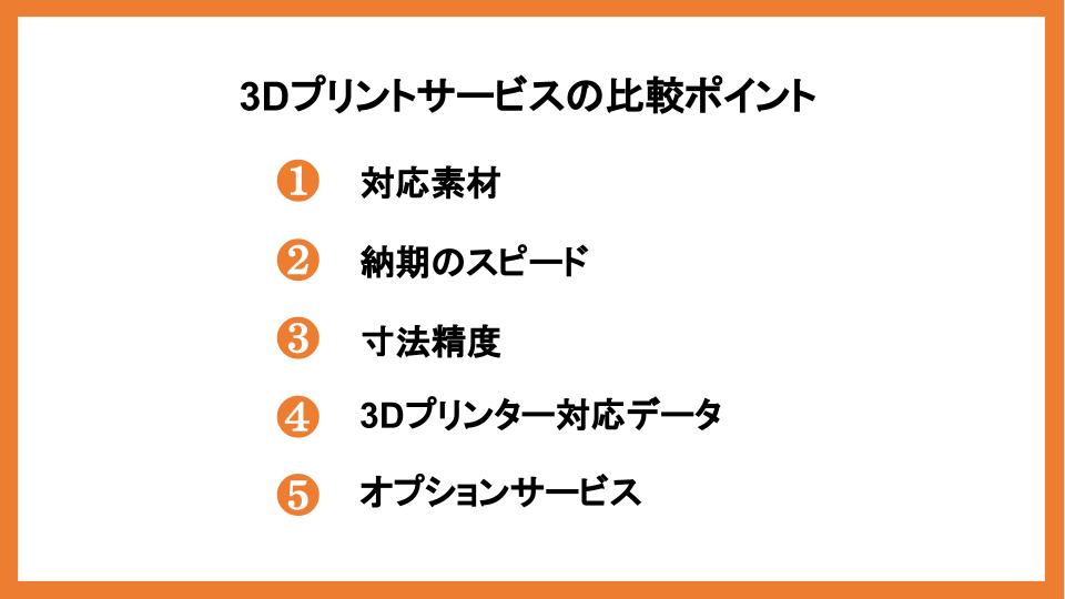 3Dプリントサービスの比較ポイント